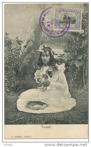 Tuane F. Homes Tahiti Dos Non Divisé Timbrée Mais Non Voyagé Du Guatemala 1904 - French Polynesia