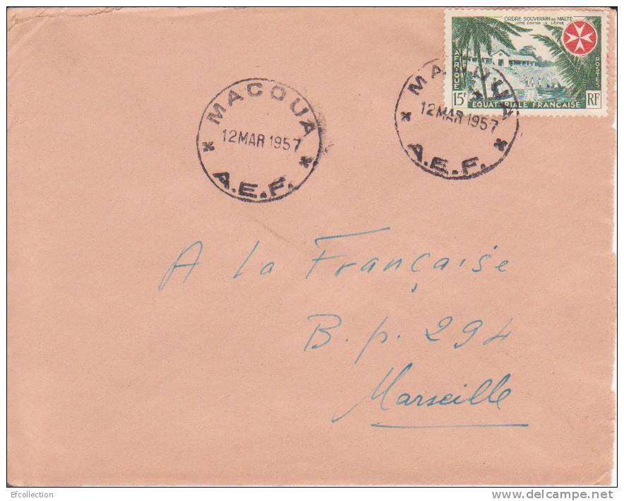 MACOUA - CONGO - 1957 - Afrique,colonies Francaises,avion,lettre,m Arcophilie - Briefe U. Dokumente