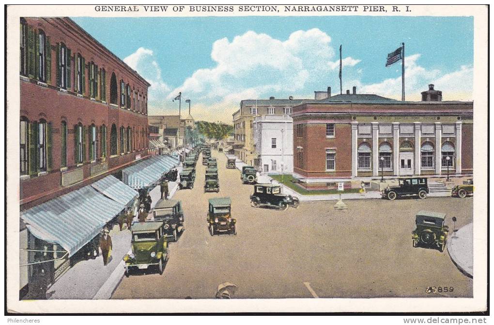 CPA - (Etats-Unis) Narragansett Pier - General View Of Business Section - Autres & Non Classés