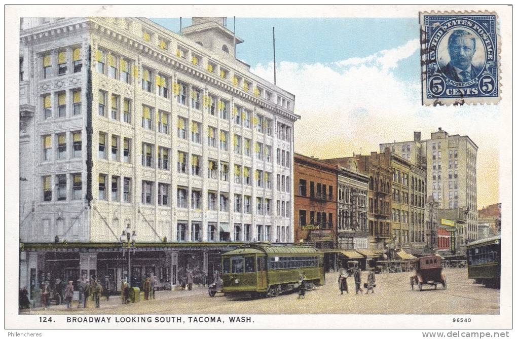 CPA - (Etats-Unis) Tacoma - Broadway Looking South - Tacoma