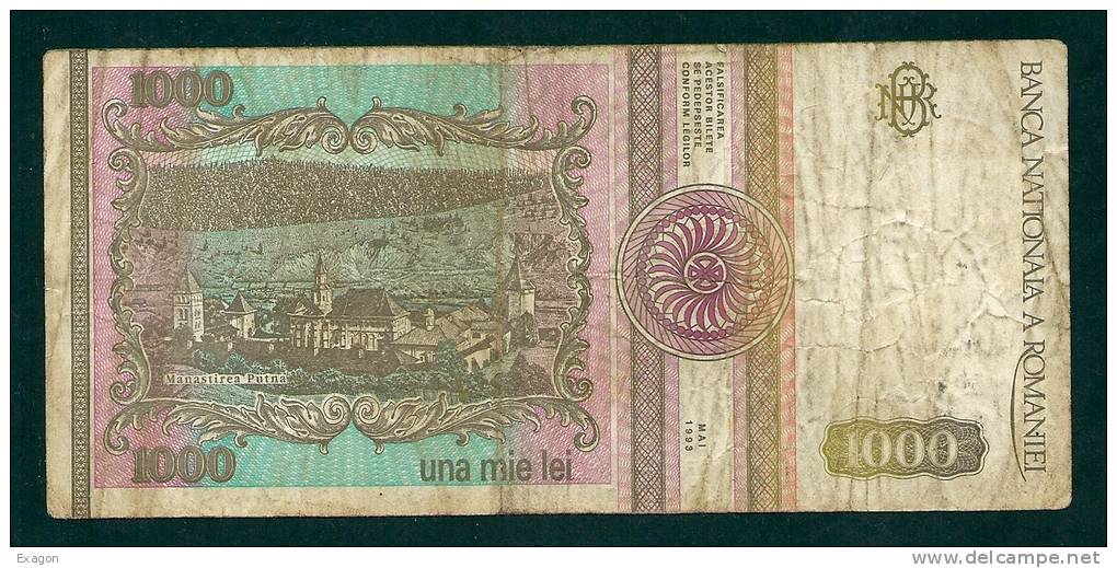N.  1 Banconota  Da 1000  LEVI -   ROMANIA   -  Anno 1999. - Roumanie