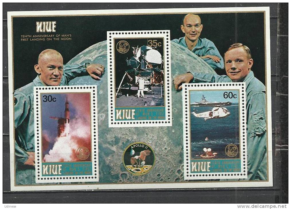 NIUE 1979 - 10 YEARS MOONLANDING  - S/S  - MNH MINT NEUF - Océanie