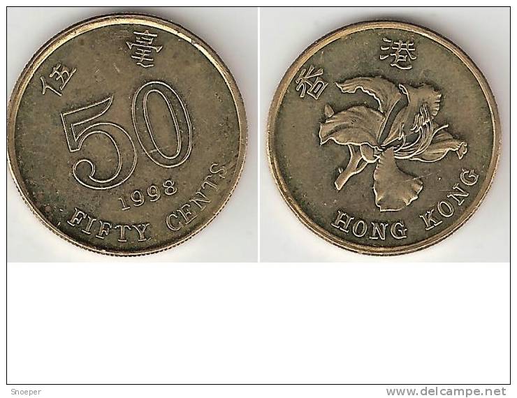 Hong Kong 50 Cents 1998 Km 68  Xf+ !!! - Hongkong
