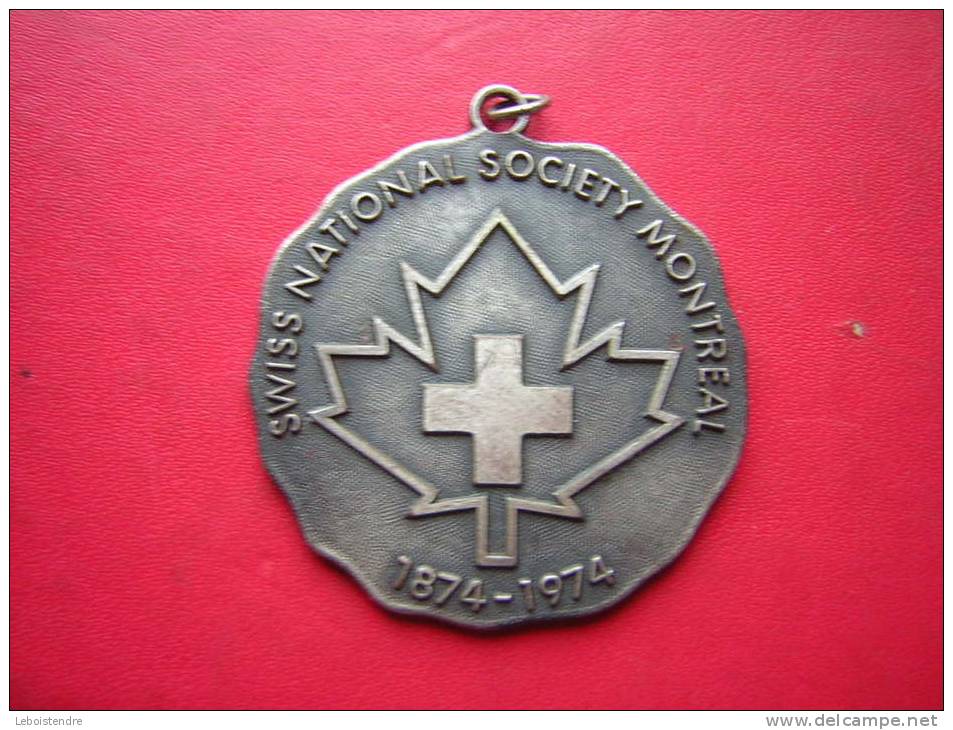 MEDAILLE SWISS NATIONAL SOCIETY MONTREAL 1874 - 1974 - SHOOTING - PHOTO RECTO / VERSO - Professionals/Firms