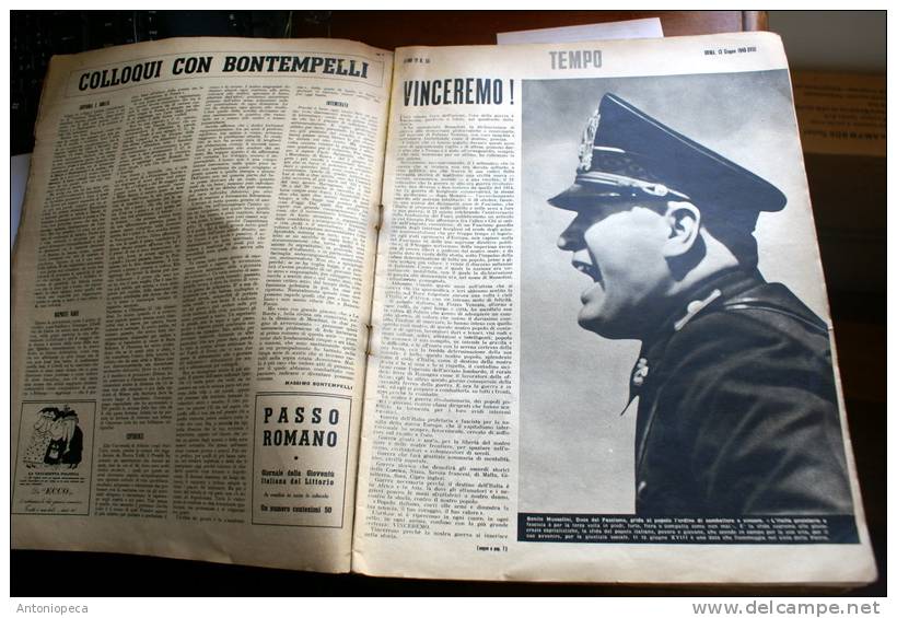WORLD WAR II  STORICO NUMERO DELLA RIVISTA "TEMPO" 13 GIUGNO 1941 - Prime Edizioni