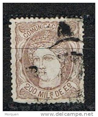 Sello 200 Milesimas Alegoria 1870, Edifil Num 109 º - Used Stamps