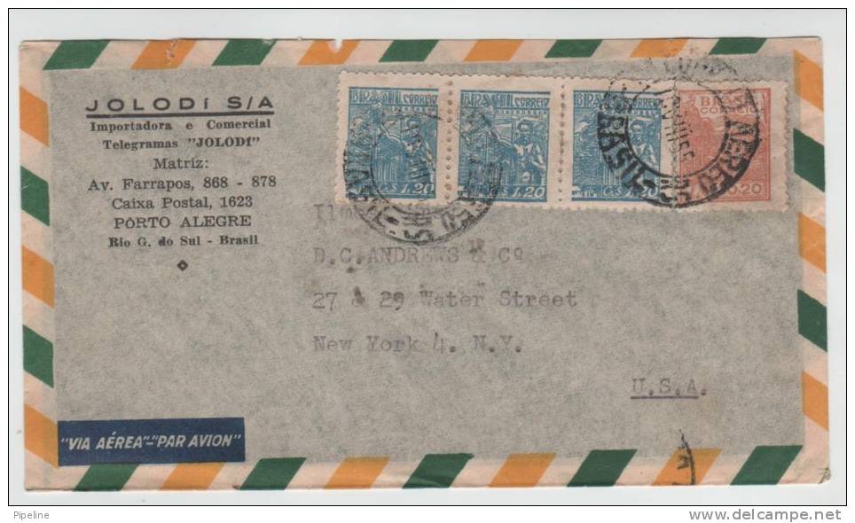 Brazil Air Mail Cover Sent To USA 10-5-1955 - Airmail