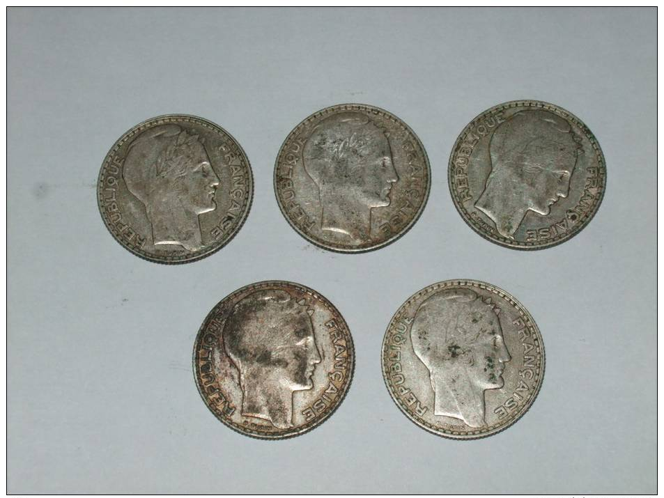 Lot De 5 Pièces 10 Francs Turin 1930/1931/1932/1932/1934 - Autres & Non Classés