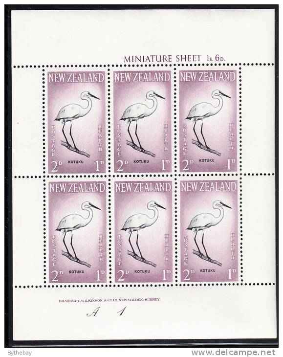 New Zealand Scott #B61a MNH Miniature Sheet Of 6 Health Stamps - Kotuku (Great White Egret) - Neufs