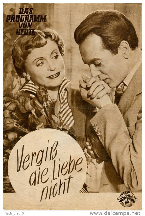 DPVH 162 Vergiß Die Liebe Nicht 1953 Braun Paul Verhoeven Willi Quadflieg Dahlke - Revistas