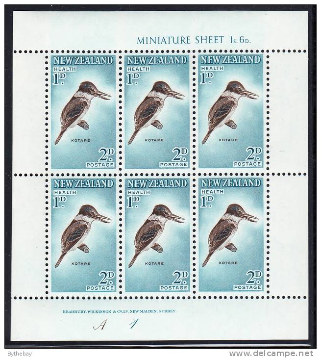New Zealand Scott #B59a MNH Miniature Sheet Of 6 Health Stamps - Kotare (sacred Kingfisher) - Albatros