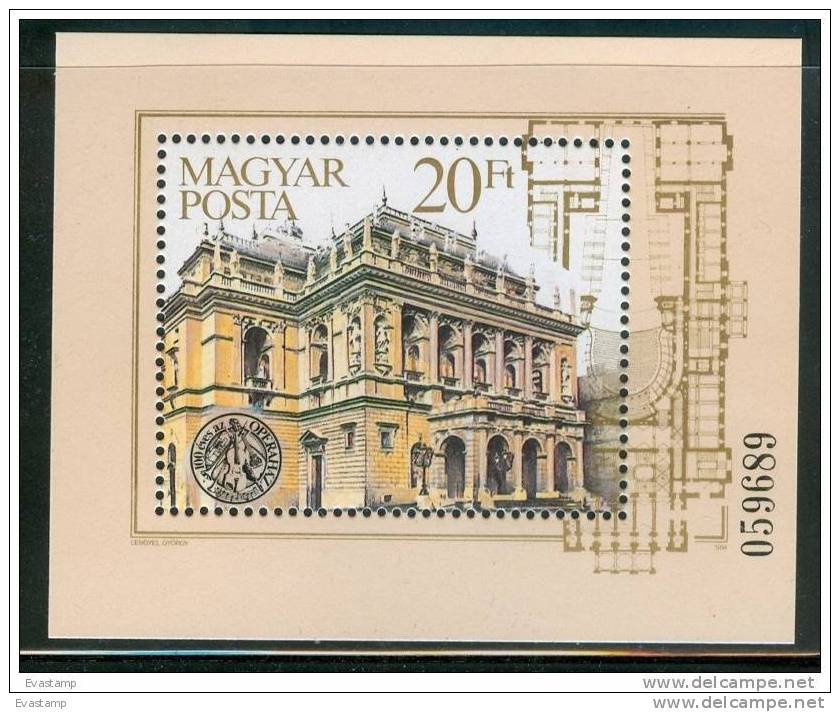 HUNGARY-1984.Souvenir Sheet - Budapest Opera House MNH!! - Théâtre