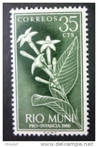 RIO MUNI 1960: Edifil 12 / YT 12 / Sc 10 / Mi 12 / SG 12, Flores Fleurs Flowers, ** - FREE SHIPPING ABOVE 10 EURO - Rio Muni