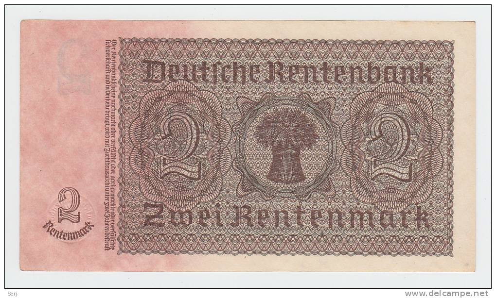 Germany 2 Rentenmark 1937 AUNC CRISP P 174b  174 B - Otros & Sin Clasificación