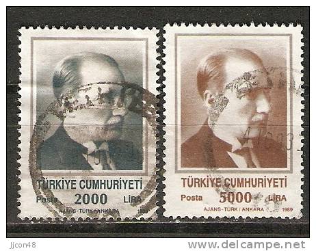 Turkey 1989  Ataturk   (o) Mi.2862-2863 - Used Stamps