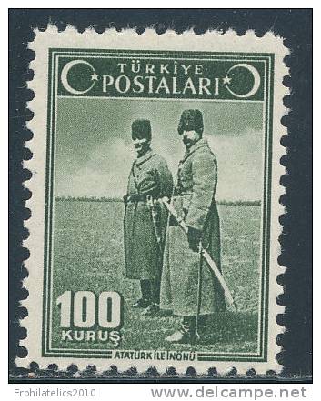 TURKEY 1943 ATATURK AND INONU SC# 914 VF FRESH MNH - Unused Stamps