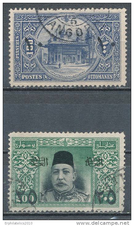 TURKEY 1915 HIGH VALUES WITH OVERPRINT SC# 286-287 VF USED SCARCE - Gebruikt