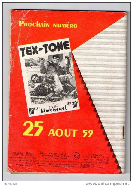 TEX TONE N°55 BIMENSUEL IMPERIA AOUT 1959 - Other & Unclassified