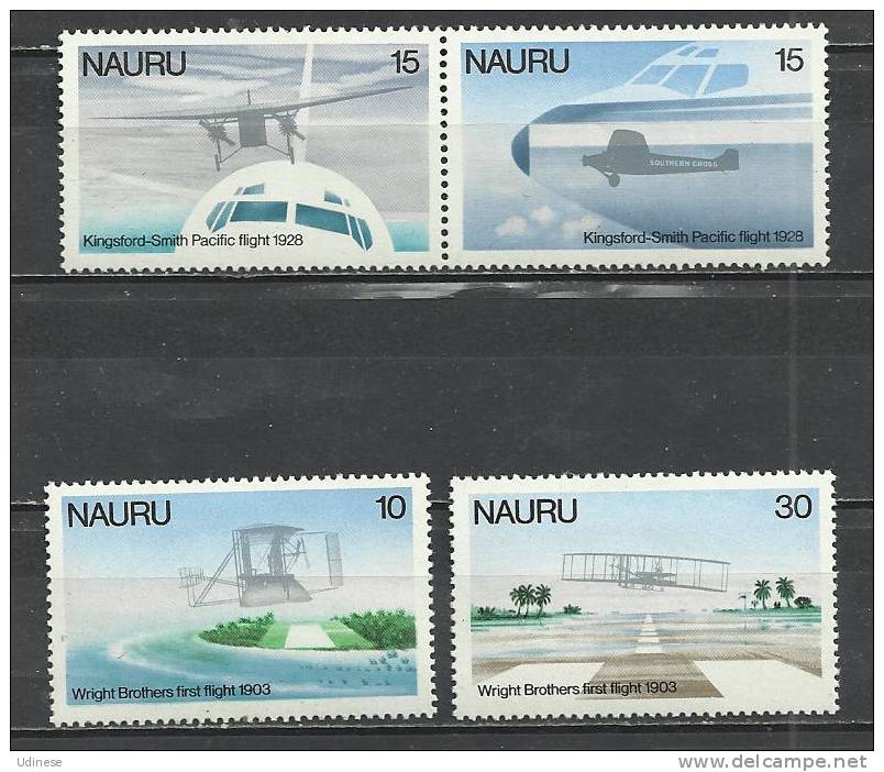 NAURU 1978 - FIRST FLIGHT - CPL. SET - MH  LIGHTLY MINT HINGED - Nauru