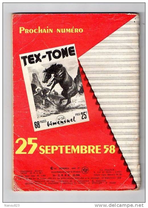 TEX TONE N°33 BIMENSUEL IMPERIA SEPTEMBRE 1958 - Petit Format