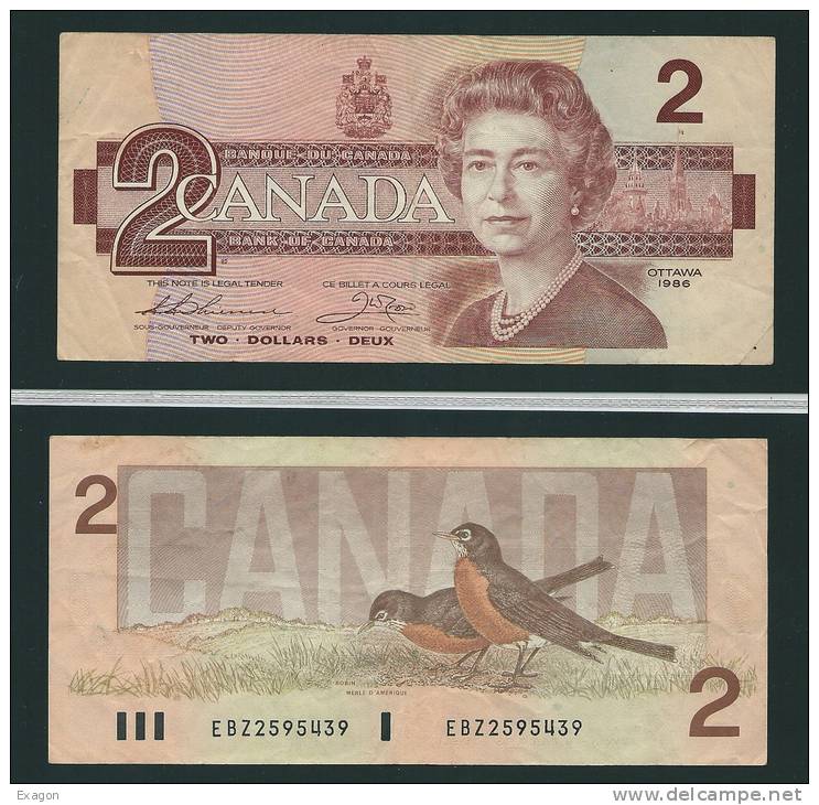 Banconota Da  2  DOLLARI  Del  C A N A D A - Anno  Ottawa 1986. - Kanada