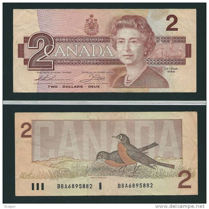 Banconota Da  2  DOLLARI  Del  C A N A D A - Anno  Ottawa 1986. - Canada