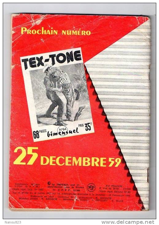 TEX TONE N°63 BIMENSUEL IMPERIA DECEMBRE 1959 - Autres & Non Classés