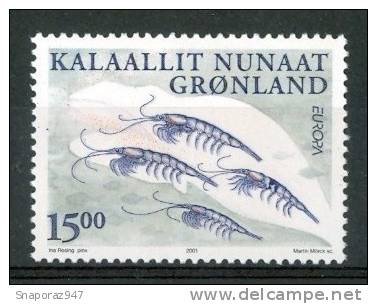2001 Groenlandia Gamberi Shimp Crevettes Vita Marina Marine Life MNH** B374 - Unused Stamps