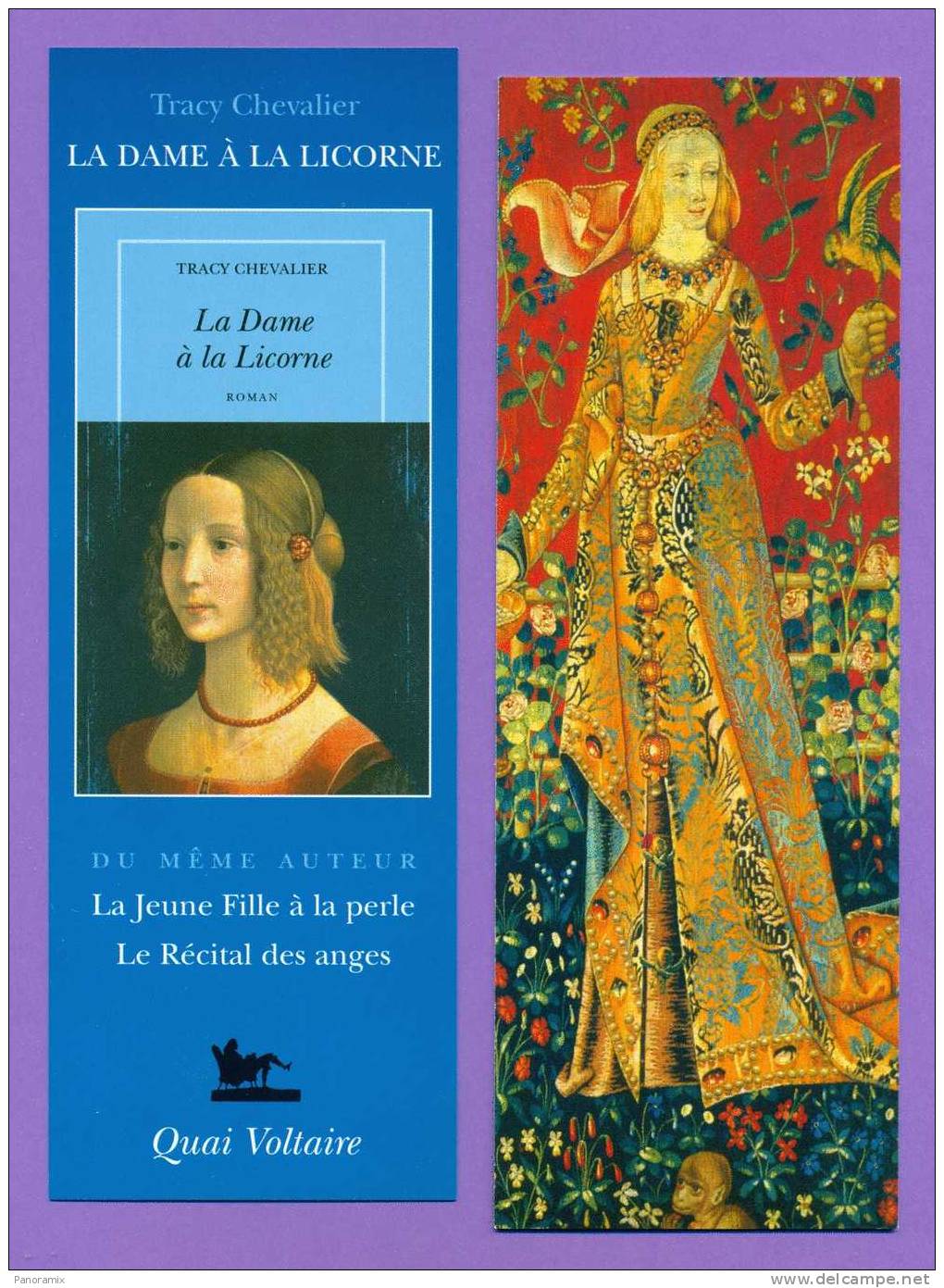 Quai  Voltaire   Tracy  Chevalier   "  La  Dame  à  La  Licorne  "   6 X 18 Cm - Marque-Pages