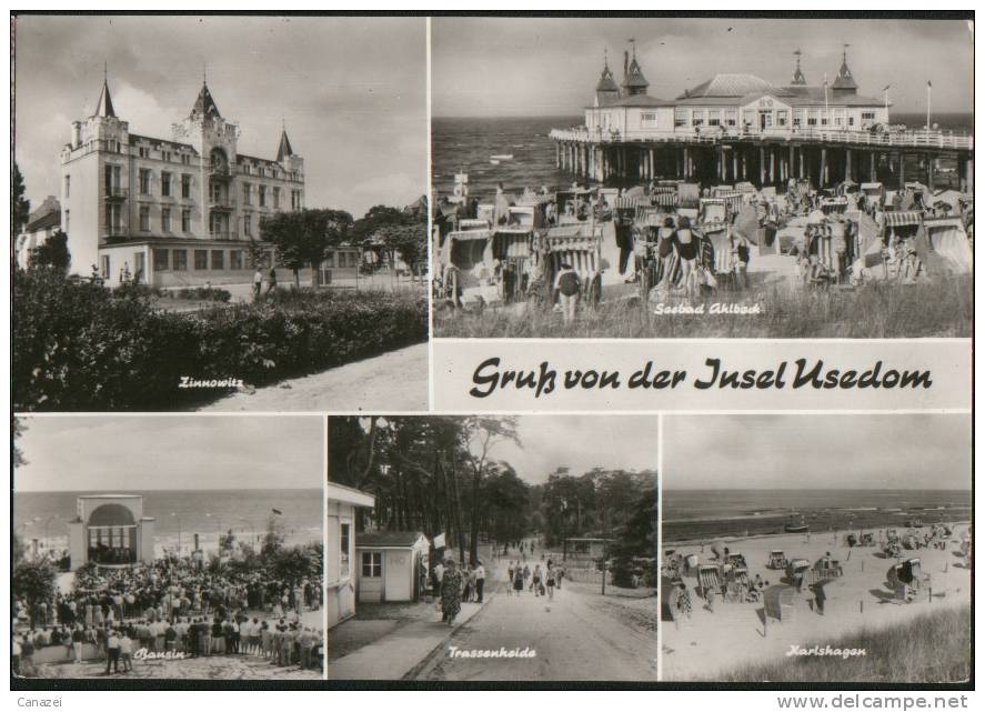 AK Usedom: Zinnowitz, Bansin, Trassenheide, Karlshagen, 1976 - Usedom