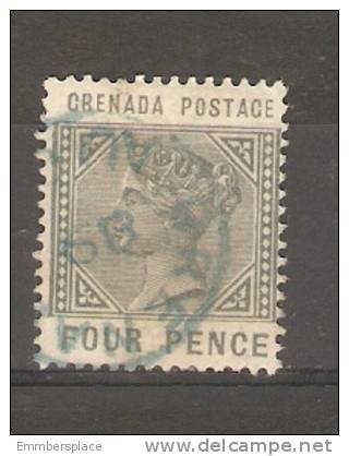 GRENADA - 1883 VICTORIA 4d GREY-SLATE USED   SG 33 - Grenada (...-1974)