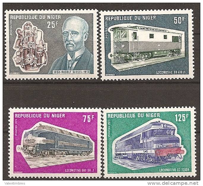 Trains Locomotives  MNH** Niger  YT 286/89 Rudolf Diesel - Eisenbahnen