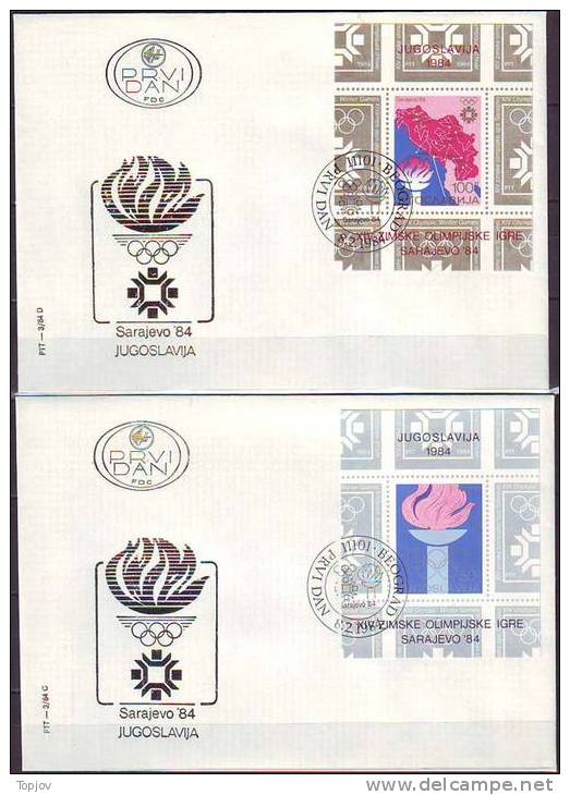 YUGOSLAVIA - JUGOSLAVIJA  - FDC - Olympic Flame - MAPS - 1984 - Winter 1984: Sarajevo
