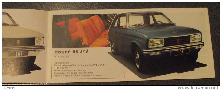 CATALOGUE PEUGEOT 104 204 304 404 504 1975 - Publicidad