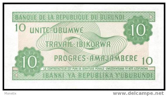 Burundi #33d-2005, 10 Francs, 2005, UNC / NEUF - Burundi