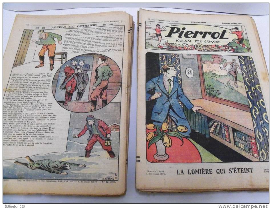 PIERROT. Journal des Garçons. 1933. Année complète, soit 52 Numéros. Le Rallic, de La Nézière, etc.
