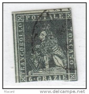 Italia Italy Italien Italie Regno Antichi Stati TOSCANA 1851 Marzocco Coronato 6 Crazie  Used - Toscane