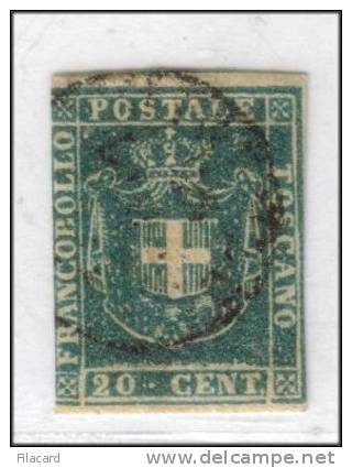 Italia Italy Italien Italie Regno Antichi Stati TOSCANA 1860 Governo Provv.  Stemma Savoia 20 Cent - Toskana