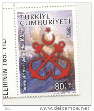 Mint Stamp Turkey Maritime Operations 2008  From Turkey - Ongebruikt