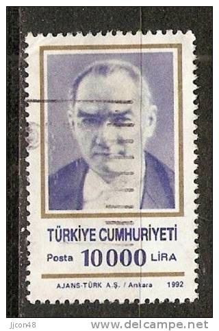 Turkey 1992  Ataturk  10.000.L  (o) Mi.2951 - Oblitérés