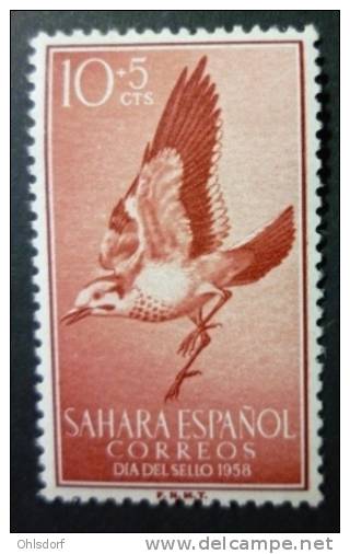SAHARA 1958: Edifil 153 / YT 140  / Sc B45 / Mi 184 / SG 150, Aves Oiseaux Birds ** - FREE SHIPPING ABOVE 10 EURO - Sahara Español