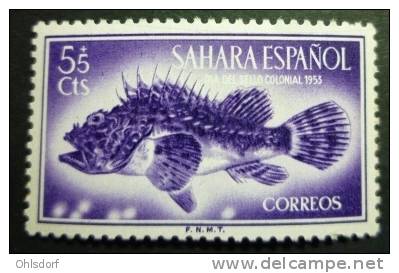 SAHARA 1953: Edifil 108 / YT 95  / Sc B27 / Mi 139 / SG 105,  Pescados Poissons Fish ** - FREE SHIPPING ABOVE 10 EURO - Spanische Sahara