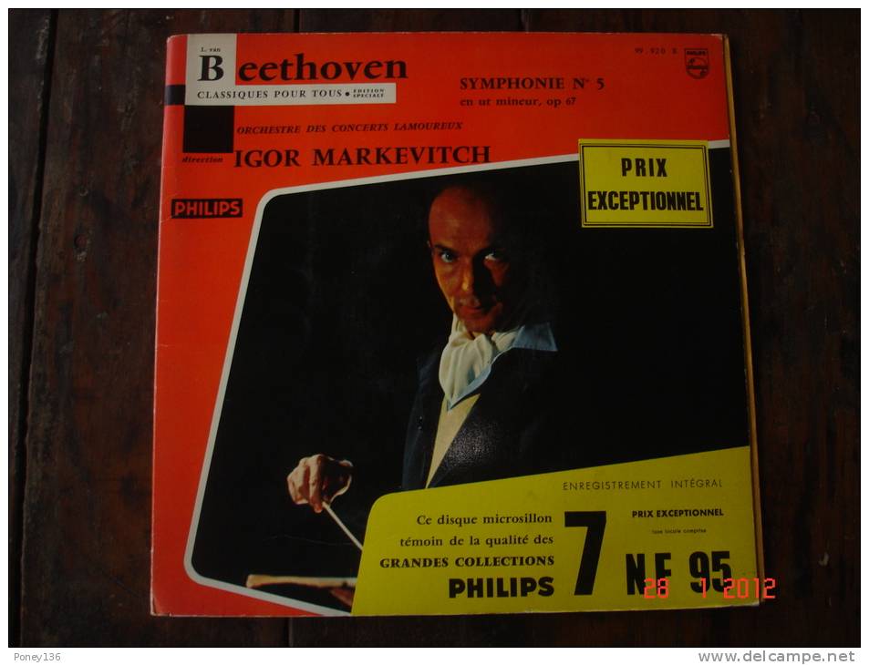 L.Van Beethoven,N° 5,,orchestre Des Concerts Lamoureux,Dir:Igor Markevitch .Philips - Formati Speciali