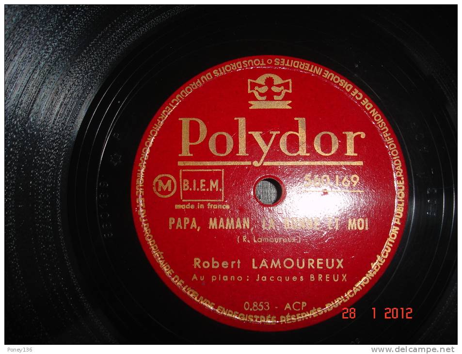 Robert Lamoureux" La Voiture D'occasion" Face 1 "Papa Maman La Bonne Et Moi" ,face2,,Columbia - Formats Spéciaux