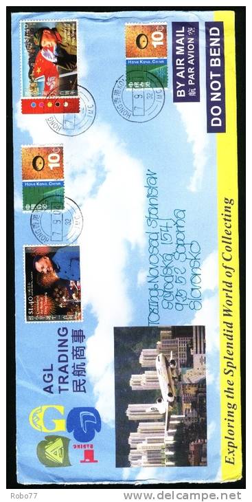 2004 Hong Kong - China. Multifranked Airmail Letter, Cover Sent To Slovakia. Deng Xiaoping. (H93c007) - Covers & Documents