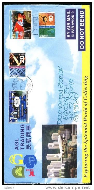 2004 Hong Kong China. Multifranked Airmail Letter, Cover Sent To Slovakia. Deng Xiaoping. (H93c008) - Covers & Documents
