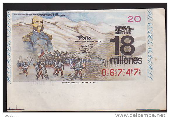 Lottery -  Chile - - Billetes De Lotería