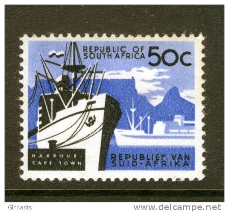 SOUTH AFRICA RSA - 1961 HARBOUR BLACK & BRIGHT BLUE 50c FINE MNH ** - Ongebruikt