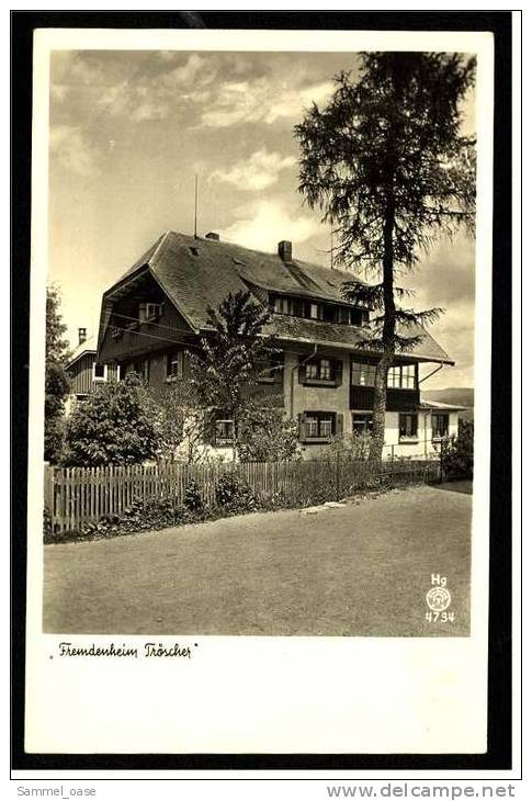 Hinterzarten Schwarzwald  -  Fremdenheim Tröscher  -  Ansichtskarte Ca.1935    (eb) - Hinterzarten