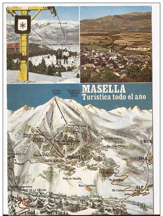 CPSM Couleur MASELLA TURISTICA Todo El Ano: Carte 3 Vues - Gerona